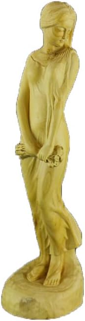 Mascot Wooden Crafts Wood Carving Art Wood Decoration Artwork 黄杨木雕刻亭亭玉立 美女黄杨木雕刻摆件 摆饰摆件(美女黄杨木雕刻摆件)