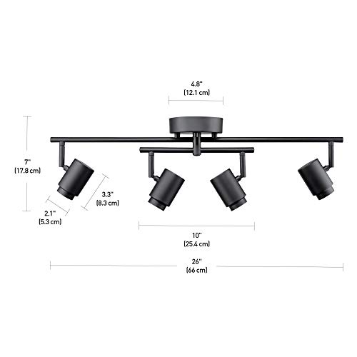 Globe Electric Walton 4-Light 29W Integrated LED Track Lighting, Matte Black, Swivel Center Bar, 1800 Lumens, 3000 Kelvin Warm White, 90 CRI by Globe Electric - Image 7