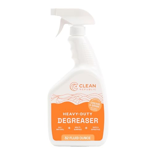 Clean Republic Heavy-Duty Degreaser, Multi-Surface Cleaning Spray for Ovens, Stove Tops, Grills, and More, 32 Fluid Ounce Bottle, 2-Pack