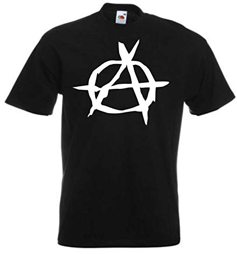 JINTORA Camiseta T-Shirt - Hombre Negro - Talla M - anarquía - JDM/Die Cut - para Fiesta Carnaval Carnaval Laboral Deportes