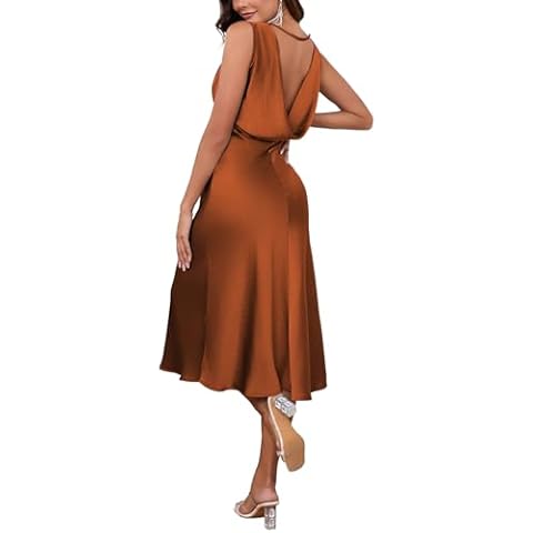 Summer Satin V Neck Midi Dress by Bymorel Cover