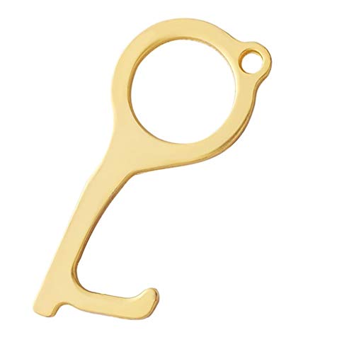 Llavero Sin Contacto Herramienta De Apertura De Puerta Sin Contacto Abridor De Puerta De Metal Herramienta De Apertura De Puerta Sin Contacto para Ascensor (Color : Gold, Size : 7pcs)
