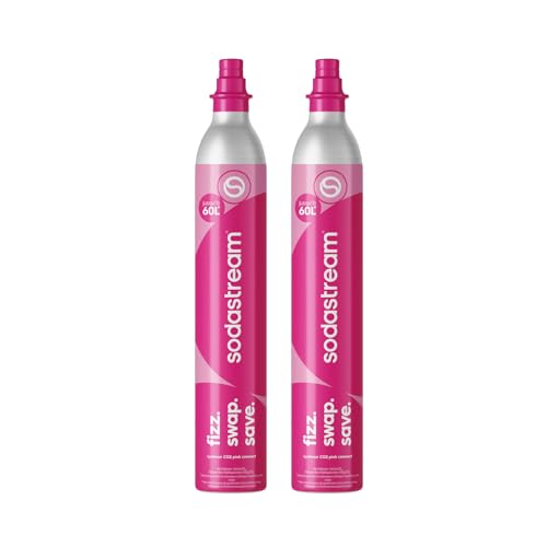 Sodastream Lot de 2 cylindres de gaz CO₂ à clipser Quick Connect – Jusqu’à 120L de boissons...