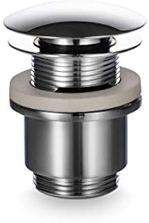 VILSTEIN Ablaufgarnitur Waschbecken, Waschtisch, Pop Up Ventil, Druckstopfen, Ablaufventil verchromt mit Überlauf