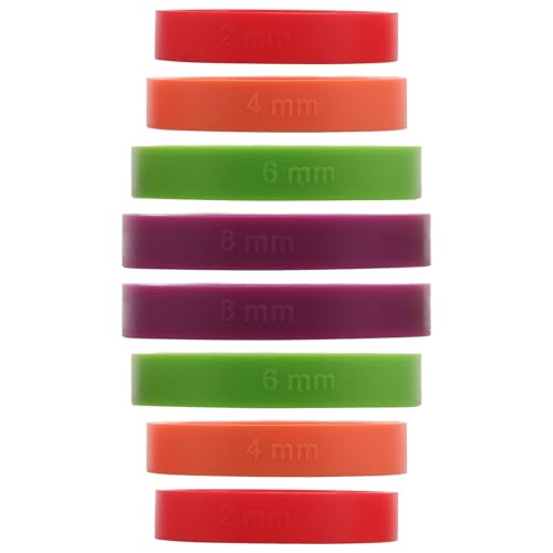 MOLUCKFU Lot de 8 Anneaux d'Épaisseur en Silicone Alimentaire pour Rouleau à Pâtisserie, Guides Antidérapants Réglables, Accessoires Pâtisserie pour...