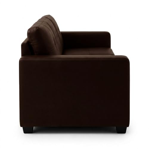 Image of FURNY Hermon 5 Seater Premium Leatherette 3+1+1 Sofa Set (Brown) Premium Finish | Durable Comfort | Ideal for Living Room