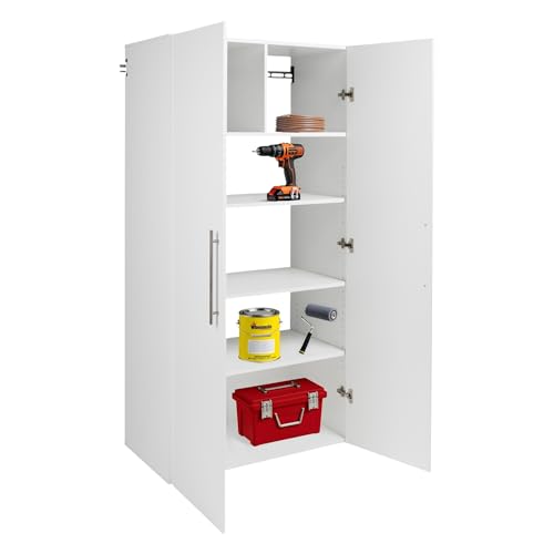 Image of Prepac HangUps Large Storage Cabinet - Immaculate White 36 inch Cabinet with Storage Shelves and Doors; Ideal for Bin and General Storage Solutions