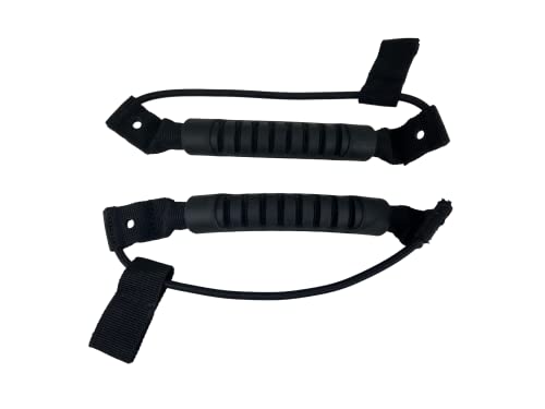 Marine Boat Canoe Pair of Black Rubber Kayak Carry Handle Paddle Park Bungee