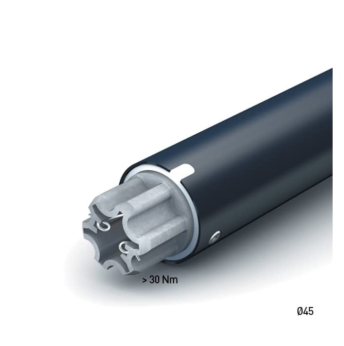 Cherubini Rohrmotor Roll Ø45 versch. Modelle + Adapter u. Mitnehmer SW60 + Lager (30 Nm / 17 rpm)