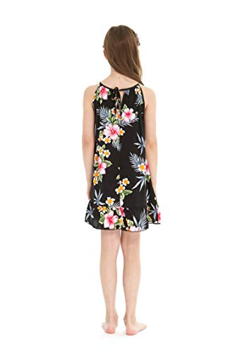 Image of Family Matching Hawaiian Clothes, Hibiscus Black | Black Hibiscus Print • Soft Rayon Fabric • Family Matching Outfits • Vacation Ready • Luau Party Wear