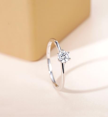 TIGRADE 1.5mm Eternity Ring Round Cut Cubic Zirconia Anniversary Ring Minimalist High Polished Promise Ring for Women Size 3-112