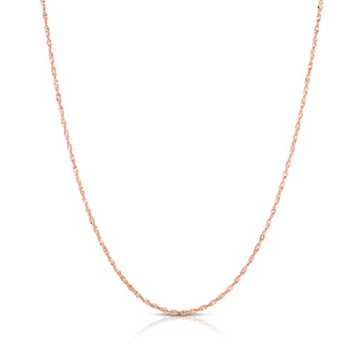 Floreo 14k Rose Gold 1.1mm Singapore Chain Necklace