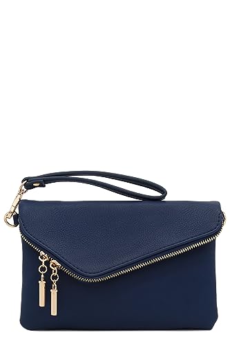Image of FashionPuzzle Envelope Wristlet Clutch Crossbody Bag with Chain Strap