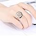 Bling Toman Womens Fidget Ring Spin Ring Discreet Calming Gift for Office, Anxiety Spinner Rings Relieves Stress Valentines Gifts (White Band+ Rose Band)
