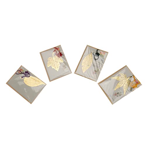 Marque-page en métal pour lecteur avec nœud chinois et feuilles d'érable en lot de 3