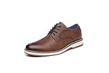 DECARSDZ Mens Dress Casual Oxford Shoes Business Formal Shoe Use for Business Social Gatherings Wedding Travel Brown