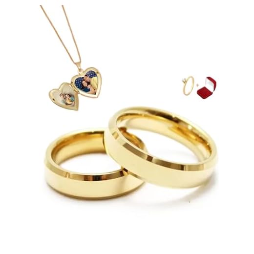 Par de Alianças Italianas 4mm Anatomicas Chanfradas com Anel Solitário com Pedra de Zirconia e Colar Relicário Porta Fotos Banhados a Ouro Com Caixa de Veludo Casamento Noivado Namoro