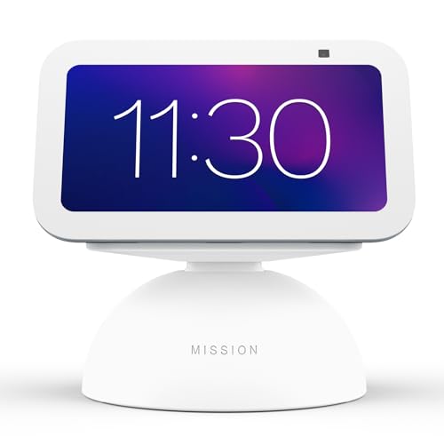 Image of Echo Show 5 Bundle: Includes, Echo Show 5 (3rd Gen, 2023 release) | Cloud Blue and Made for Amazon Battery Base | Glacier White