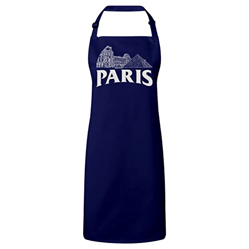 Tablier cuisine Paris imprimé Louvre France vêtement protection chef cuisinier bistrot chic