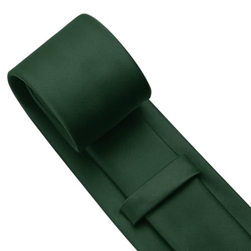 Image of KOOELLE Men's Ties Solid Pure Color Plain Neckties Formal Black Ties For Men
