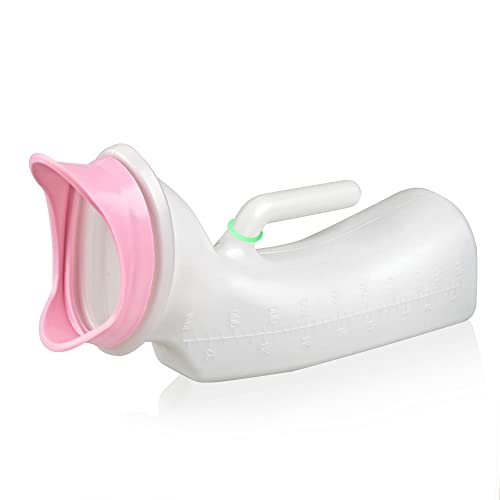 Contoured Female Urinal, Easy Clean Urination Device for Women and Elderly, Plastic, Glow in The Dark, Urinal Bottle for Urine Collection, Pee Bottles for Hospitals, Emergency, Car, Incontinence