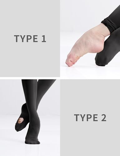 Image of Daydance Toddler Girls Women Soft Ballet Convertible Tights for Dance, Gymnastics, Under Dress, 60D, 2-15 Years, Women Size