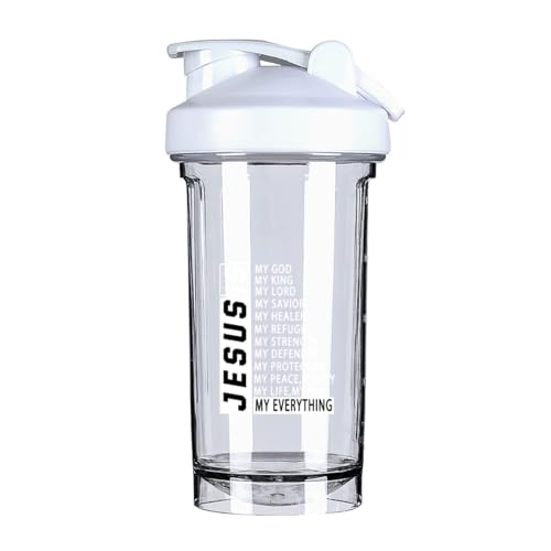 Religious Christian Faith Jesus (2) 18 Ounce Shaker Cup,Fashion Theme Pattern Shaker Bottle Leak-proof Workout Shake Bottles 500ML/18 oz Perfect for Pre Workout-3
