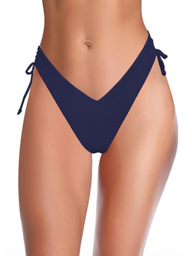 Bas de bikini pour femme en V coupe haute string de bain brésilien SHEKINI