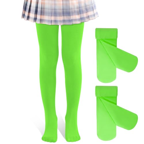 Image of 2 Pack Girls Tights Dance Tights Ballet Girls School uniform Footed Leggings Stockings for Kids 1-13 Years