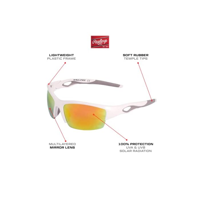 Rawlings Youth Ry132 Sunglasses White & Orange - Image 4