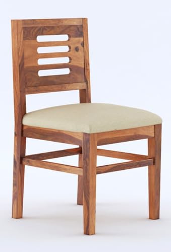 Image of Solid Sheesham Wood Dining Table Set 6 Seater | Six Seater Dining Table with 6 Cushions Chairs for Living Room | Dinning Table Set 6 Seater for Living Room, Hotels & Restaurant, Honey Finish