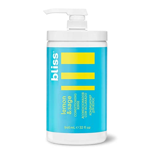 BLISS Lemon & Sage Supershine Conditioner- Deep Cleans and Detangles-Gentle on the scalp-For all Hair Types -Clean - Vegan & Cruelty-Free- 32 Fl OZ