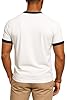 JustBlanks Men's Ringer Tee Shirt - Cotton T-Shirts Short Sleeves Crewneck T-Shirt for Men, White/ Jet Black, Medium #1
