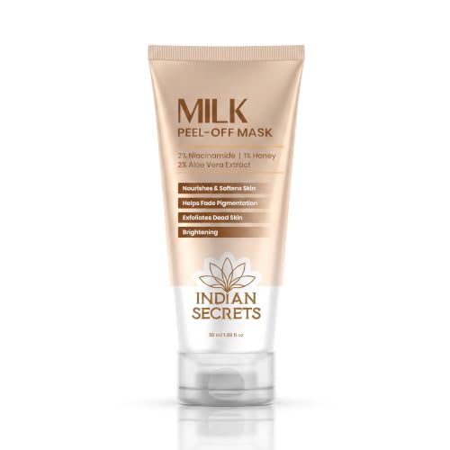 Image of Milk Peel-Off Exfoliating Face Mask | Brightening Skin | Milk Extract, Niacinamide, Aloe Vera, Honey | Dead Skin Removal | Suitable For All Skin Types, 50 ml