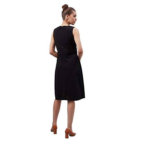 Image of Carlton London Women's Polyester A-Line Knee-Length Casual Dress