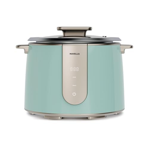 Havells CRAFT Rice Cooker | Live Cooking Timer| Intuitive Touch Control | 6 hour Keep Warm Mode| 1.8 L Capacity | Triple Safety Protection | Food Grade Bowl | Energy Efficient Operation (Blue & Gold)
