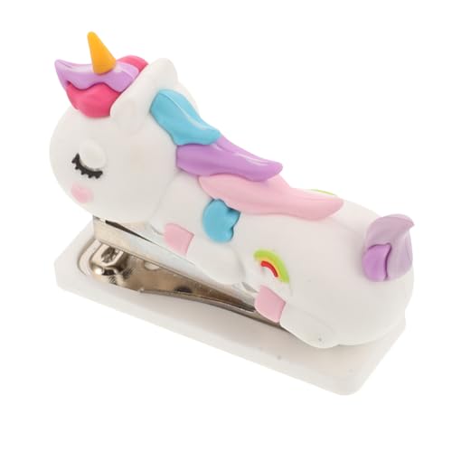 VILLFUL Grapadora Pequeña de Unicornio Diseño Lindo y Portátil Grapadora Manual para Oficina y Escuela Resistente con Mecanismo Fuerte y Capacidad para Grapas Estándar Material y