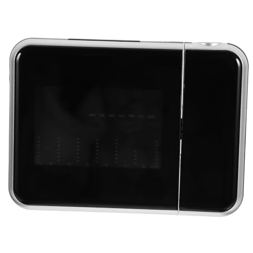 Happyyami LED Projection Alarm Clock with Charging Hour Display Projection Angle Snooze Function Modern Digital Clock for Bedrooms Battery Operated Random Style