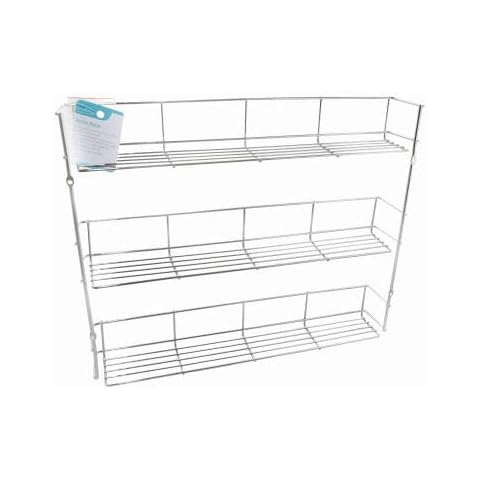ASHLEY HOUSEWARES Ashley BB-SR009 3 Tier Spice Rack, Chrome, Silver Cover