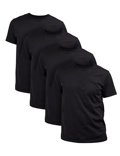 Basic Treasure Lot de 4 T-Shirts Homme 100% Coton – Tailles 3XL, Noir