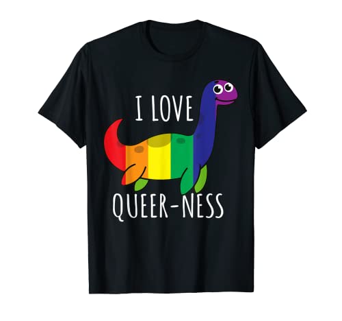 Camisa de monstruo del lago Ness | Amo Queer Ness Divertido Orgullo Gay Camiseta