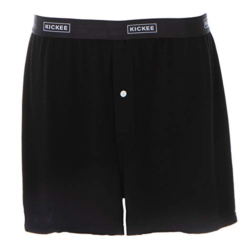 KicKee Year Round Solid Color Men’s Boxer Shorts Underwear, Silky Soft Boxers for Men, Lightweight and Breathable Boxer Short (Midnight - L)