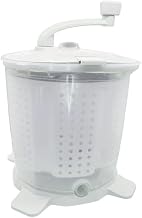 Manual Washing Machine, Portable Hand Crank Washer for Small Space, Compact Non-Electric Laundry for Dorm, Apartment, Camping, Travel, Lightweight with Removable Tub & Stable Suction Base Grey