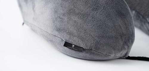 Twelve Travel⢠Pillow, 100% Pure Memory Foam Neck Pillow, Airplane Travel Kit with 3D Contoured Eye Masks, Earplugs, and Travel Bag, Standard (Grey) - Image 3