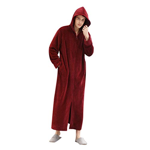 Yourgod Couple Winter Warm Models Winter Long Thick Stitching Bathrobe Pajamas Long Sleeved Robe Coat Couples Lengthened Bathrobe Splicing Home Clothes