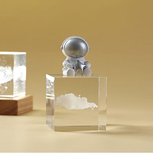 Lámpara de mesa cristal noche 6cm Cubo color USB LED miniatura 5
