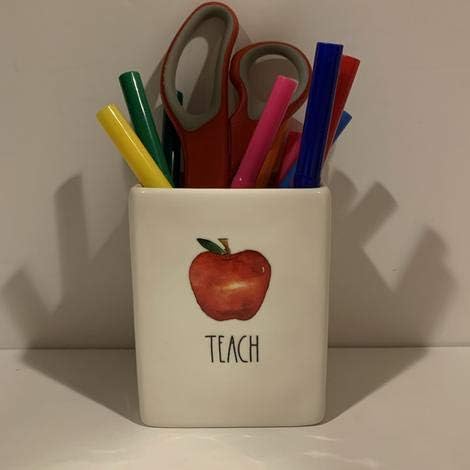 Rae Dunn TEACH Pencil Holder - Glazed Ceramic