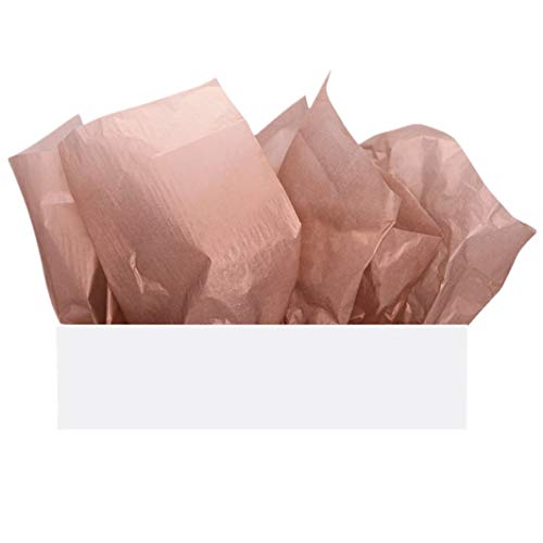 UNIQOOO 60 Sheets Premium Metallic Rose Gold Tissue Gift Wrap Paper Bulk, 20