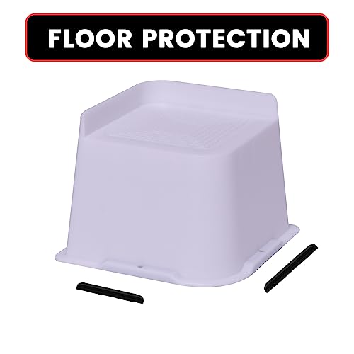 MYMULIKE Bed Risers 4 inch,6 inch, 8 inch, Oversized Furniture Risers, Support Up to 6000 Lbs, Lift 4 inch for Couch, Sofa, Table,Chair (White 4 Pack, 4 inch)