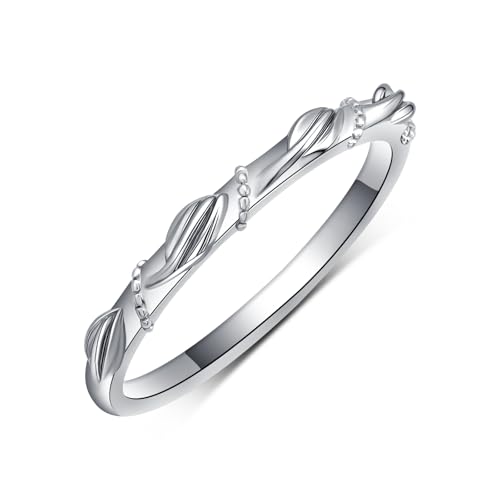 S925 1.12 Carat(ctw) Moissanite Wedding Ring Set for Women,18K White Gold Platinum Plated Celtic Knot Engagement Ring Sets Bridal Ring Set Her Gift for Wedding Anniversary Christmas3